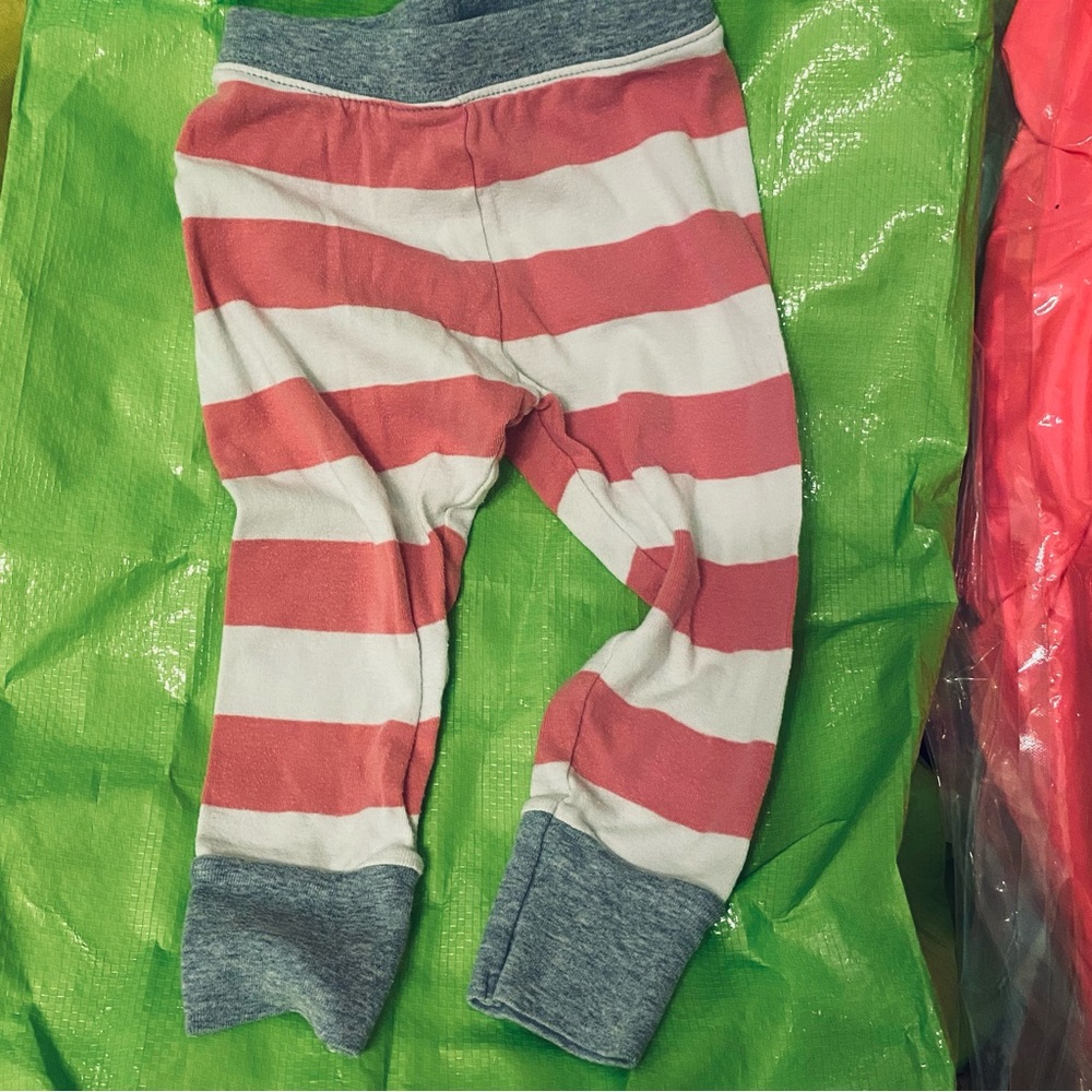 Cozy Striped Pajama Bottoms with Gray Cuffs